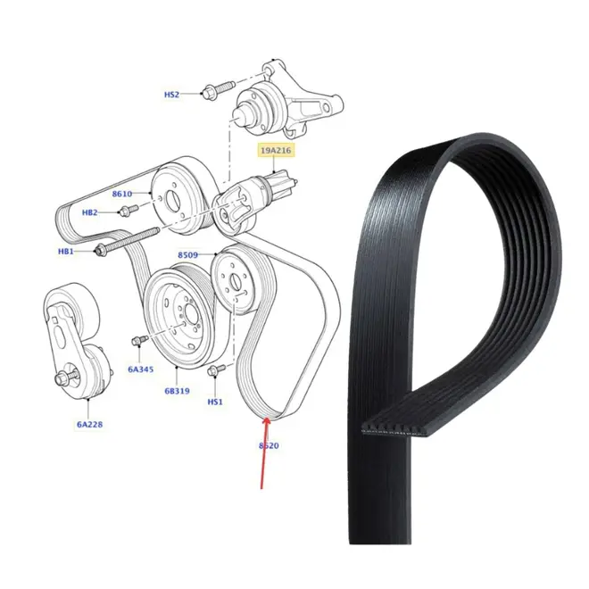 CORREIA POLY V LAND ROVER 2.7 24V TDV6 2005 A 2009 PQS500370/SKU4803