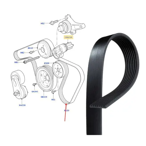CORREIA POLY V LAND ROVER 2.7 24V TDV6 2005 A 2009 PQS500370/SKU4803