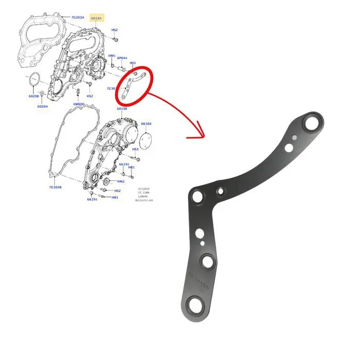 JUNTA TAMPA DIR INTERNA LAND ROVER/VOLVO 3.0 24V T/3.2 24V I6 2007 A 2015 LR001446/SKU3347