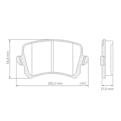JG PASTILHA TRAS AUDI/VW A6/Q3/PASSAT/CC/TIGUAN 1.4/2.0 16V/3.2/3.2 24V 2005 A 2017 JZW698