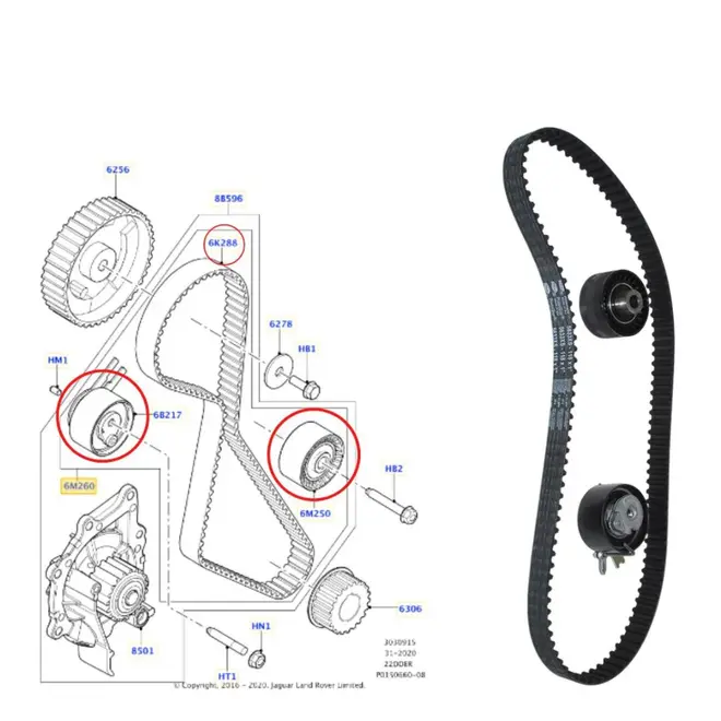 KIT CORREIA DENTADA LAND ROVER 2.2 16V DIESEL 2015 A 2016 LR032526/SKU2653
