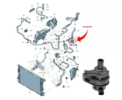 BOMBA ÁGUA AUXILIAR ELÉTRICA AUDI A4 A5 Q5 2.0 16V TFSI 2008 A 2015