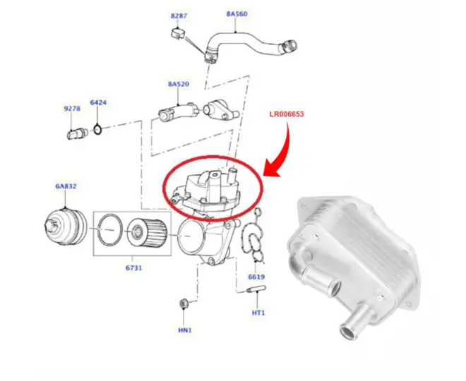 TROCADOR CALOR ÓLEO LAND ROVER FREELANDER 2 DISCOVERY SPORT EVOQUE 2.2 16V SD4 DIESEL 2007 A 2016