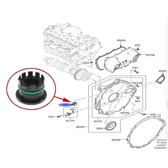 SELO TAMPÃO MOTOR LAND ROVER DEFENDER EVOQUE DISCOVERY JAGUAR 2017 A 2023 LR135858