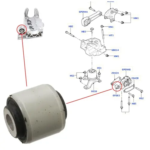 BUCHA COXIM INFERIOR MOTOR LAND ROVER FREELANDER 2 EVOQUE DISCOVERY SPORT 2.0 2.2 3.2 2007 A 2021