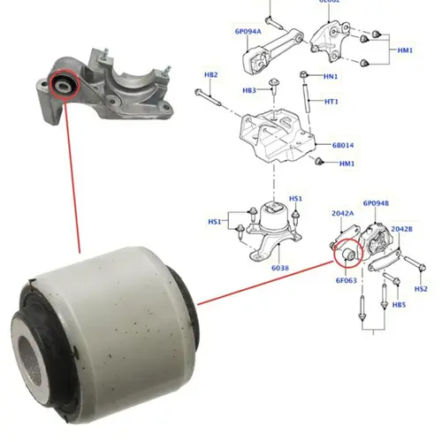 BUCHA COXIM INFERIOR MOTOR LAND ROVER FREELANDER 2 EVOQUE DISCOVERY SPORT 2.0 2.2 3.2 2007 A 2021
