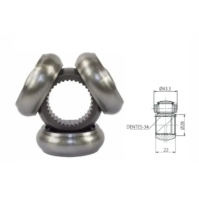 TRIZETA SEMIEIXO DIANTEIRO LADO CÂMBIO 34 DENTES ELO 43,3MM BMW X5 AUDI Q3 A3 RS3 A4 TT VW TIGUAN JETTA GOLF PASSAT BORA 2000 A 2020