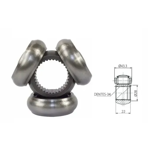TRIZETA SEMIEIXO DIANTEIRO LADO CÂMBIO 34 DENTES ELO 43,3MM BMW X5 AUDI Q3 A3 RS3 A4 TT VW TIGUAN JETTA GOLF PASSAT BORA 2000 A 2020