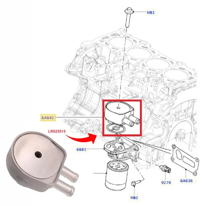RADIADOR OLEO LAND ROVER/VOLVO 2.0 16V 2012 A 2019 LR025515/SKU1503