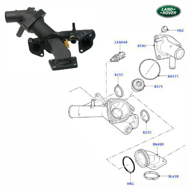 VALVULA TERMOSTATICA LAND ROVER 4.4 32V V8 2005 A 2009 LR005631/SKU2909