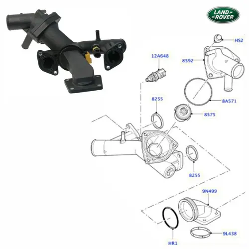 VALVULA TERMOSTATICA LAND ROVER 4.4 32V V8 2005 A 2009 LR005631/SKU2909