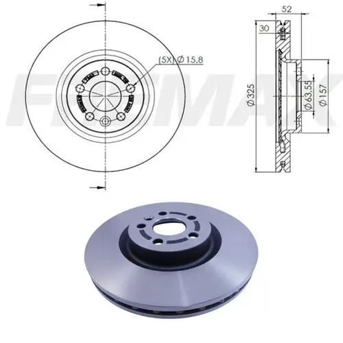 DISCO FREIO DIAN LAND ROVER EVOQUE/DISCOVERY SPORT 2013 A 2016 325 MM LR059122/SKU3663