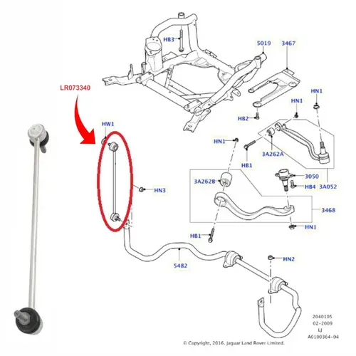 BIELETA EST DIANT LAND ROVER RANGER ROVER 3.6 32V TDV8/4.2/4.4/5.0 32V V8 2002 A 2013 LR07
