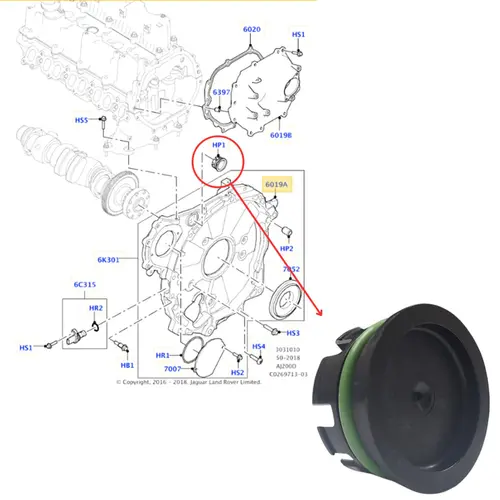 TAMPAO TAMPA DISTRIBUICAO LAND ROVER 2.0 16V 204DTD/204DTA 2015 A 2023 LR183648/JDE36593/L
