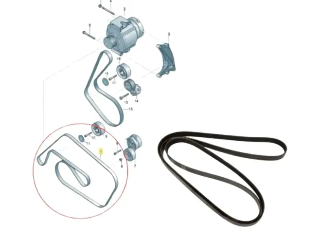 CORREIA POLY V AR CONDICIONADO AUDI Q7 3.0 24V 2011 A 2015