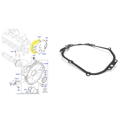 JUNTA TAMPA DISTRIBUICAO CABECOTE LAND ROVER 2.0 16V INGENIUM DIESEL 2016 A 2023 LR073816/