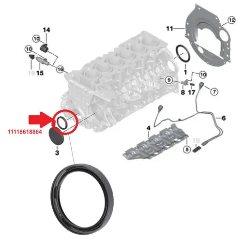 RET DIAN Ã˜ 65X79X11 BMW 2.0 16V N20/ 2.5 24V N52 / 3.0 24V N52N / 3.0 24V N55 2006 A 2019