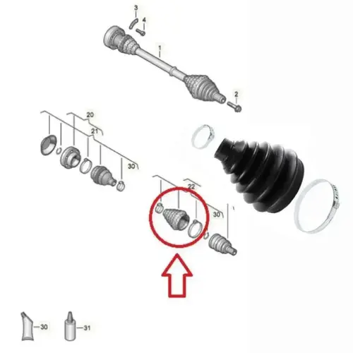 COIFA HOMOCINETICA LADO RODA AUDI/VW A3/TT/BORA/GOLF/PASSAT/NEW BEETLE 1.6/1.8/2.0 1999 A