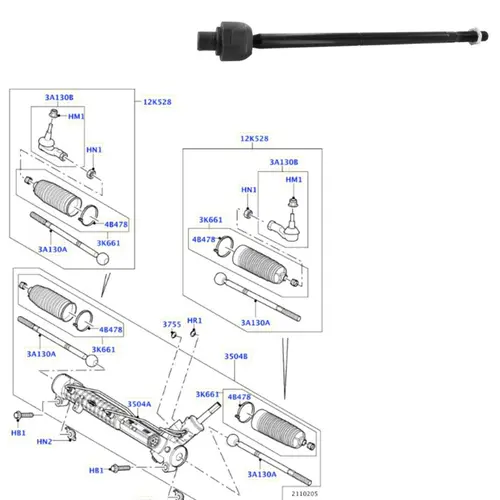 BARRA BRAÃ‡O AXIAL DIREÃ‡ÃƒO DIREITO LAND ROVER DISCOVERY 3  2005 A 2009 QFK500020/SKU2647