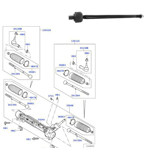 BRAÃ‡O AXIAL DIREÃ‡ÃƒO LAND ROVER DISCOVERY 3 2005 A 2009 ESQUERDO/DISCOVERY 4 ESQUERDO/DI