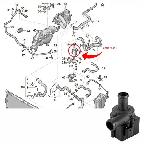 BOMBA AGUA AUX ELET AUDI/VW 2.0 16V TFSI/ 3.0 24V TDI/3.0/3.2 24V GAS/3.6 24V/4.0 32V V8 2