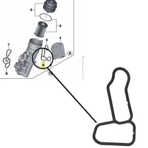 JUNTA DO SUPORTE DO FILTRO DE ÓLEO AO BLOCO BMW 116I 118I 316I 1.6 16V N13 2012 A 2015