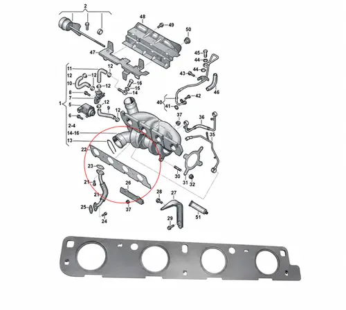 JUNTA COLETOR ESCAPAMENTO AUDI A3 A4 A5 TT Q3 Q5 VW GOLF JETTA TIGUAN PASSAT FUSCA 2.0 16V 2009 A 2014