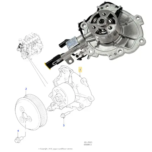 BOMBA AGUA LAND ROVER/JAGUAR 2.0 16V AJ200 DIESEL INGENIUM 2015 A 2022 LR073693/SKU3619