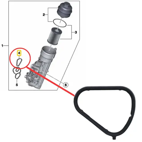 JUNTA DO SUPORTE DO FILTRO DE ÓLEO AO BLOCO BMW 116I 118I 316I 1.6 16V N13 2012 A 2015