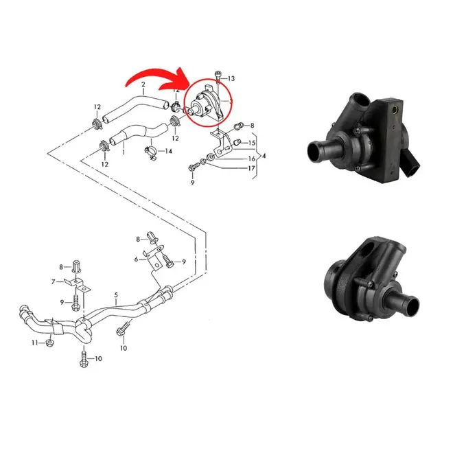 BOMBA AGUA AUXILIAR ELETRICA VW AMAROK 2.0 16V TDI 2012 A 2017 7H0965561A/SKU2713