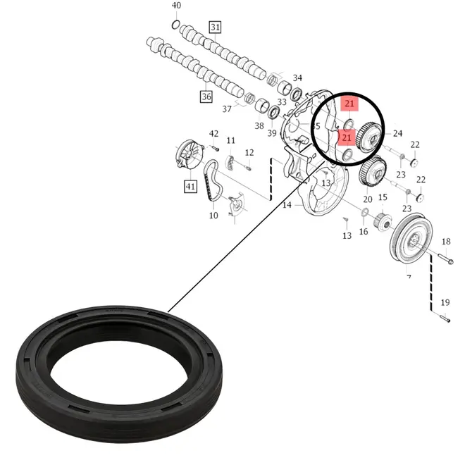 RETENTOR COMANDO DE VALVULA VOLVO S60/S90/V40/V60/XC40/XC60/XC90 2.0 16V 2013 A 2025 31316