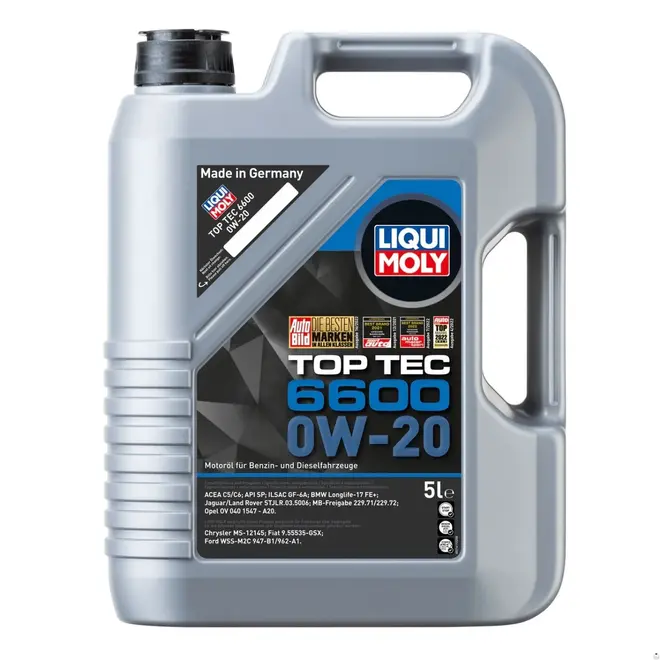 ÓLEO DE MOTOR 0W20 SINTÉTICO LIQUI MOLY TOP TEC 6600 5L - BMW E LAND ROVER - 21411