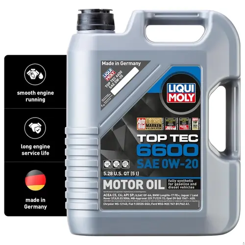ÓLEO DE MOTOR 0W20 SINTÉTICO LIQUI MOLY TOP TEC 6600 5L - BMW E LAND ROVER - 21411