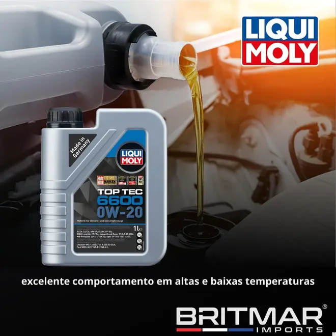 ÓLEO DE MOTOR 0W20 SINTÉTICO LIQUI MOLY TOP TEC 6600 1L - BMW E LAND ROVER - 21410