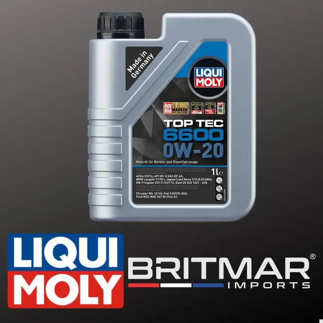 ÓLEO DE MOTOR 0W20 SINTÉTICO LIQUI MOLY TOP TEC 6600 1L - BMW E LAND ROVER - 21410