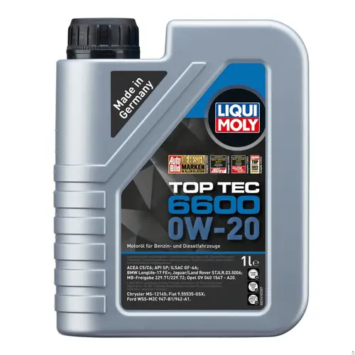 ÓLEO DE MOTOR 0W20 SINTÉTICO LIQUI MOLY TOP TEC 6600 1L - BMW E LAND ROVER - 21410