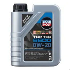 ÓLEO DE MOTOR 0W20 SINTÉTICO LIQUI MOLY TOP TEC 6600 1L - BMW E LAND ROVER - 21410