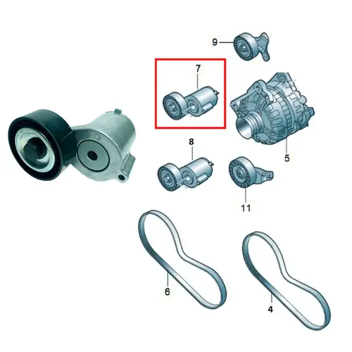 TENSOR CORREIA ALTERNADOR AUDI/VW 2.5 20V 07K903315T/SKU2183