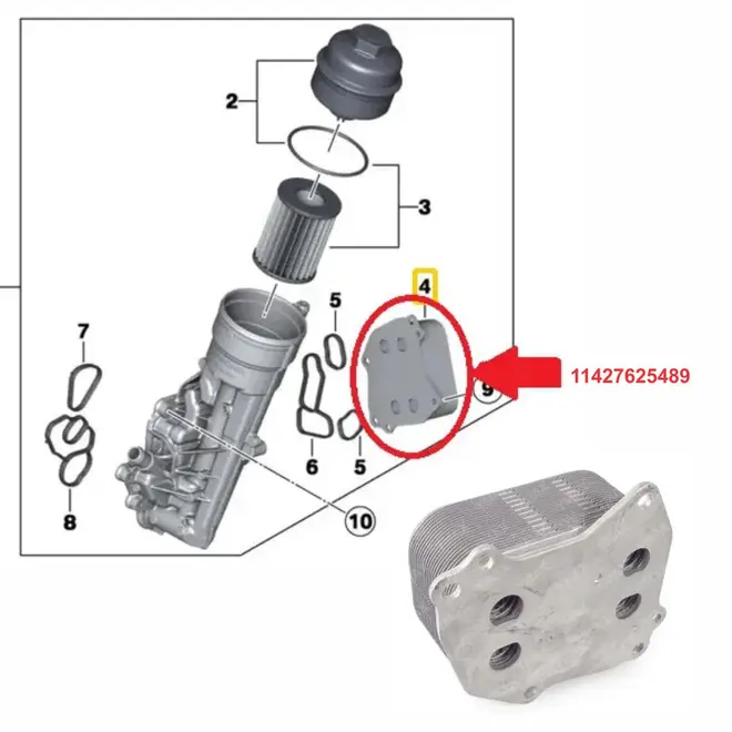RADIADOR OLEO BMW 116I/118I/316I 1.6 16V N13 TURBO 2012 A 2015 11427625489/SKU1141