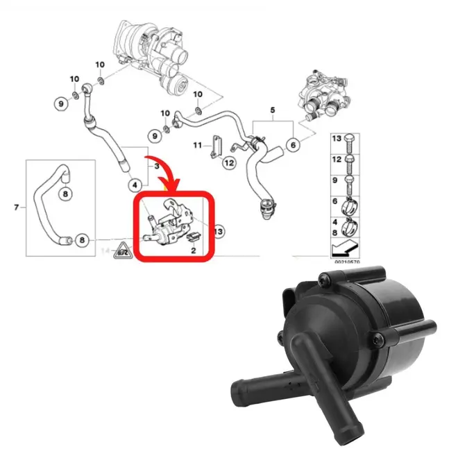 BOMBA AGUA AUXILIAR ELETRICA MOTOR MINI COOPER S 1.6 16V N14/N18 2008 A 2014 11537630368/S