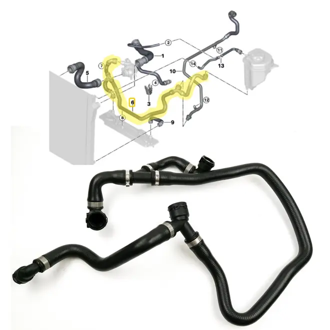 MANG INF AGUA TROCADOR CALOR/VALVULA TERMOST/RESER BMW X5 3.0 24V N52 2007 A 2010 17127537