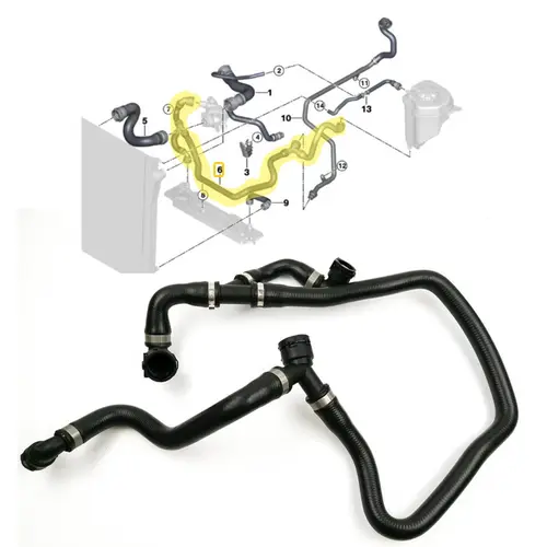 MANG INF AGUA TROCADOR CALOR/VALVULA TERMOST/RESER BMW X5 3.0 24V N52 2007 A 2010 17127537