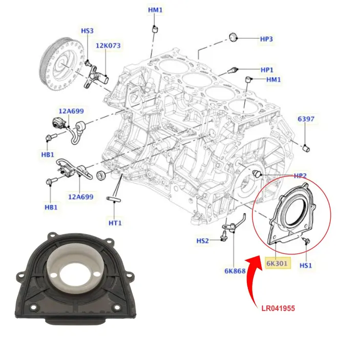 RET VIRA TRAS VOLVO/LAND ROVER/JAGUAR 2.0 16V SI4 ECOBOOST 11-16