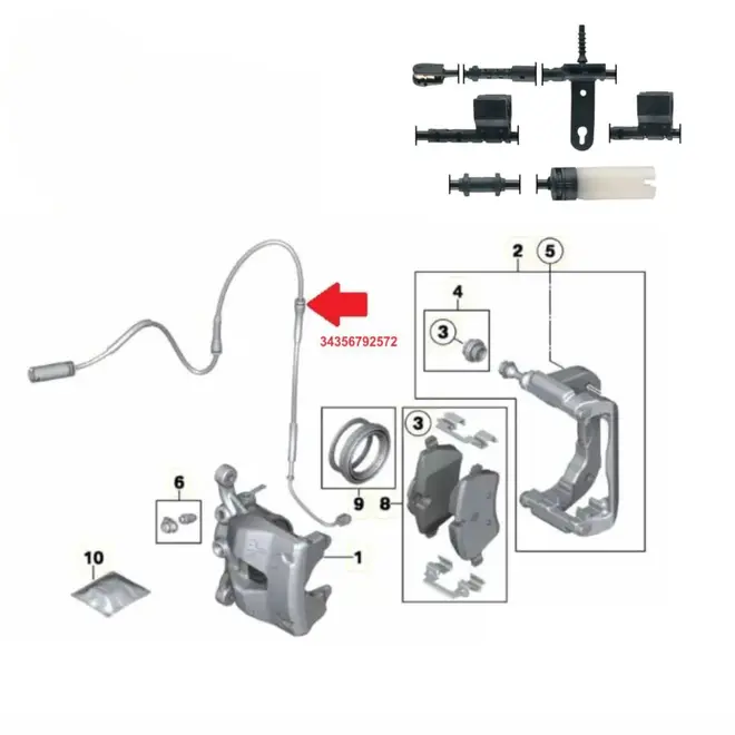 SENSOR DESGASTE PASTILHA DIAN MINI COOPER S 1.6 16V 2006 A 2015 34356792572/SKU1799