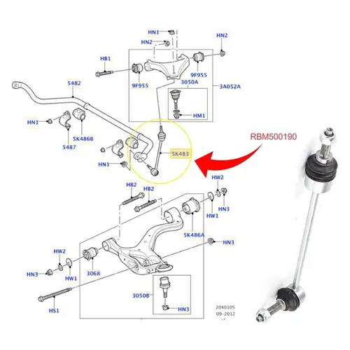 BIELETA DIANT LAND ROVER DISCOVERY 3/4 2.7/3.0 24V TDV6/ 4.0 12V V6/ 4.4/5.0 32V V8 05 A 1