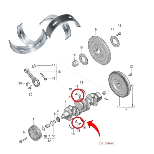 JG BRONZINA MANCAL 025 AUDI 1.4 16V TFSI 036105561C/SKU4677