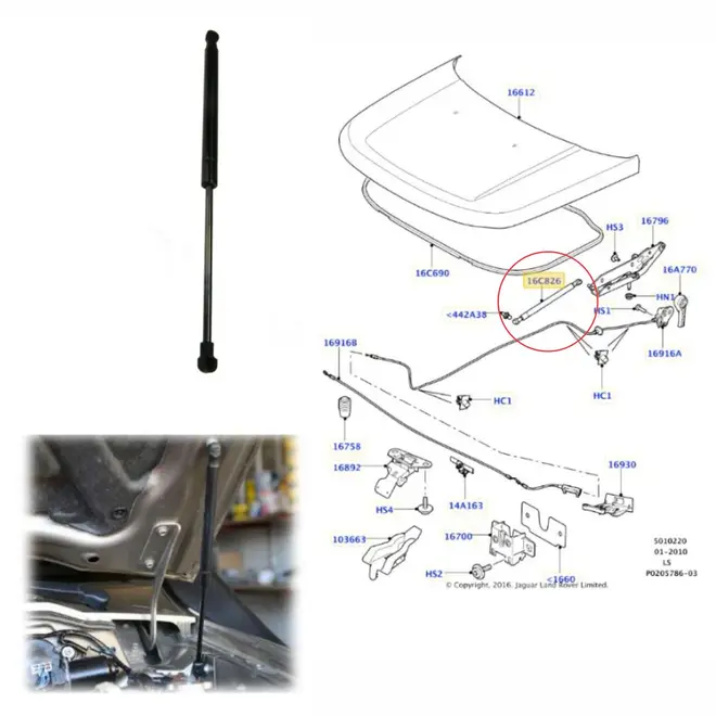 AMORTECEDOR CAPÃ” LAND ROVER FREELANDER 2 2.0/2.2/3.2 16V/24V 2007 A 2015 LR001773/SKU2279