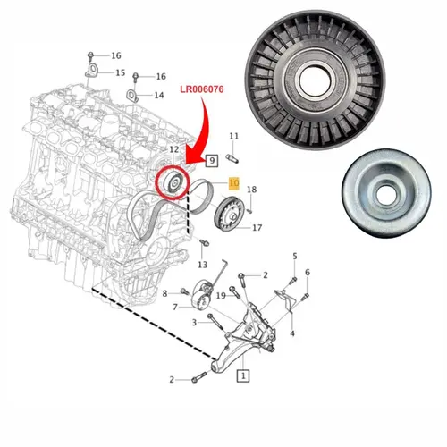 ROL GUIA CORREIA ALT LAND ROVER/VOLVO 3.0 24V TURBO/ 3.2 24V 6CC 2007 A 2015 LR006076/SKU1