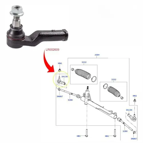 TERMINAL DIRECAO LAND ROVER/VOLVO 3.0/3.2 6CC 24V DIR LR002609/SKU571