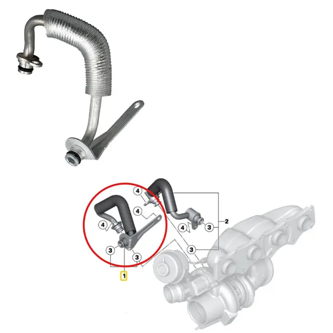 MANGUEIRA DE ENTRADA DE ÁGUA DA TURBINA BMW 125I 320I 328I 420I 428I 528I X1 X3 X4 Z4 2.0 16V N20 2011 A 2018